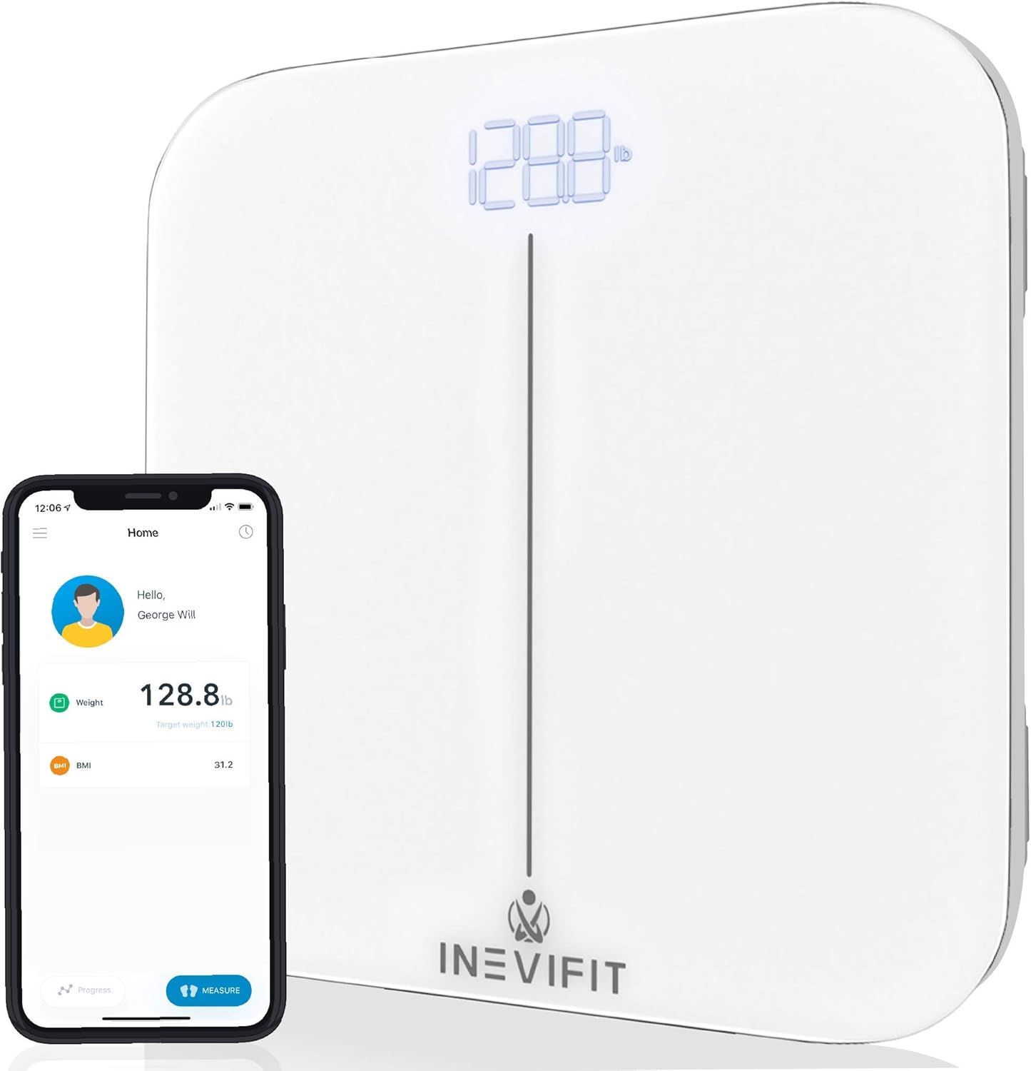 INEVIFIT Smart Premium Bathroom Scale, Highly Accurate Bluetooth Digital Bathroom Body Weight Scale