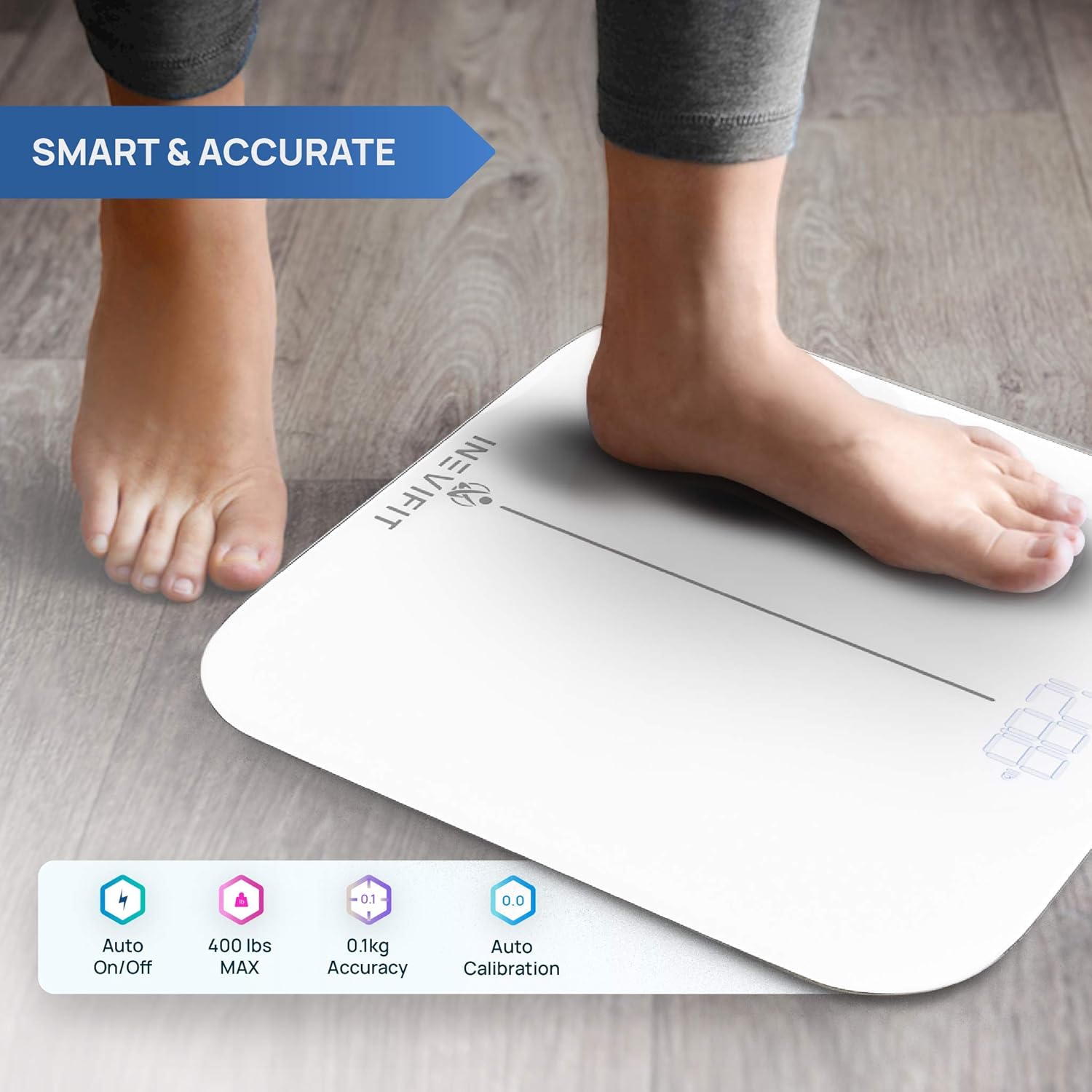 INEVIFIT Smart Premium Bathroom Scale, Highly Accurate Bluetooth Digital Bathroom Body Weight Scale